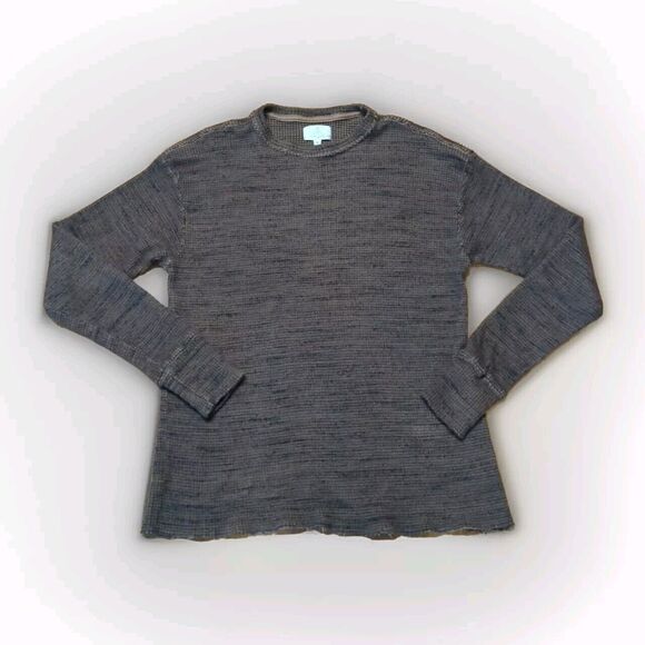 Tribe Kelley Sweatshirt Womens Small Brown Long Sleeves Oversized Thermal Waffle - Picture 1 of 9